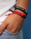 Rastaclat Single Lace Bracelet - Positive Vibes Black