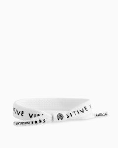 Rastaclat Men's Single Lace Bracelet - Positive Vibes White